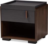 🌙 baxton studio nightstands in gray/walnut - size: one, 152-9147-amz логотип