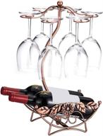 🍷 homeme freestanding countertop wine rack & stemware holder - bronze, holds 2 bottles and 6 glasses логотип