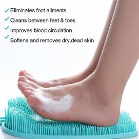 img 3 attached to 🚿 Revitalize Your Foot Health with the Shower Foot Scrubber Massager Cleaner - Non-Slip Acupressure Mat to Improve Circulation, Exfoliation and Reduce Feet Pain (Green)