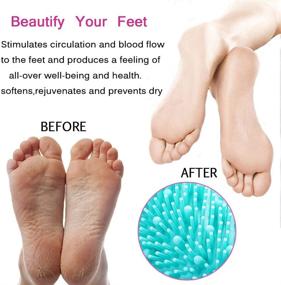 img 2 attached to 🚿 Revitalize Your Foot Health with the Shower Foot Scrubber Massager Cleaner - Non-Slip Acupressure Mat to Improve Circulation, Exfoliation and Reduce Feet Pain (Green)