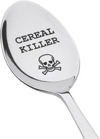 img 1 attached to Cereal Killer Spoon: Top-Selling Funny Gift Under $20 - Engraved & Personalized Cereal Spoon