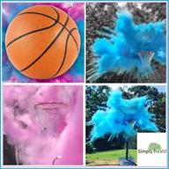 🏀 baby gender reveal basketball powder kit: pink and blue for boy or girl. largest size, amplified powder explosion, and perfect photo moments. logo