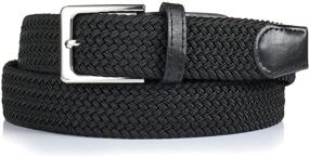 img 3 attached to 👖 Medium Men's Elastic Braided Stretch Belts - Ideal Accessories by BSLLNEK