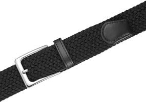 img 1 attached to 👖 Medium Men's Elastic Braided Stretch Belts - Ideal Accessories by BSLLNEK