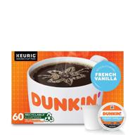 ☕ dunkin' french vanilla flavored coffee, 60 k-cup pods: convenient keurig coffee pods for an indulgent and aromatic brewing experience logo