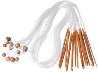 🧶 versatile afghan tunisian crochet hooks set: 12 sizes, 1.2m 48" carbonized bamboo needle with cable and beads - ideal for carpet knitting and beyond logo