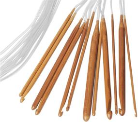 img 3 attached to 🧶 Универсальный набор тунисских крючков для вязания (афганский стиль): 12 размеров, 1,2 м (48 дюймов) карбонизированная бамбуковая игла с кабелем и бусинами - идеально подходит для вязания ковров и многого другого.