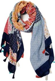 img 4 attached to 🧣 Fashionable Paisley Floral Scarf for Women: Lightweight Shawl Wrap for Fall/Winter