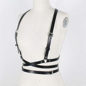 img 3 attached to 👗 Stylish and Adjustable Punk Harajuku Leather Body Straps for Women - Line Waist Belts