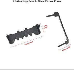 img 2 attached to 🔧 Auleswet 1 Inch Sawtooth Hangers 30 Pack - Easy Push-in Wood Picture Frame Hangers, No Nail, No Bending - Sturdy Metal for Wooden Signs, Boards, Photos, Canvas - Black Plated