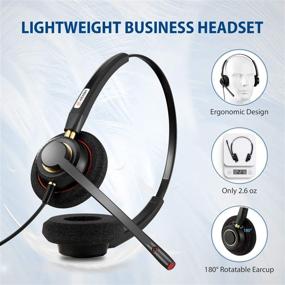 img 1 attached to 🎧 Noise-Canceling Cell Phone Headset with Microphone & Call Controls - Wired 3.5mm Computer Headset for iPhone, Samsung, PC, Laptop - Business Skype Softphone Call Center Office