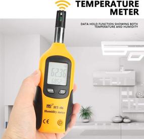 img 2 attached to 🌡️ HT-86 Digital Humidity Thermometer: Handheld Bulb/Dew Point Temperature Meter LCD Display for Indoor & Outdoor Monitoring