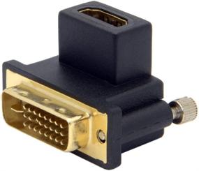 img 1 attached to 🔌 Адаптер DVI male к HDMI female - Cablecc 90 градусов под углом вверх для компьютера, телевизора и графической карты.