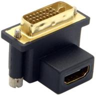 🔌 адаптер dvi male к hdmi female - cablecc 90 градусов под углом вверх для компьютера, телевизора и графической карты. логотип