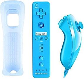 img 4 attached to 🎮 QUMOX Blue Remote Game Control with Built-in Motion Plus, Nunchuk Controller and Silicon Case for Wii and Wii U