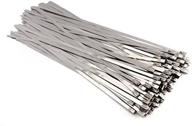🔒 vktech 100pcs stainless steel exhaust wrap coated locking cable zip ties (11.8 inch): durable & versatile tie-down solution logo