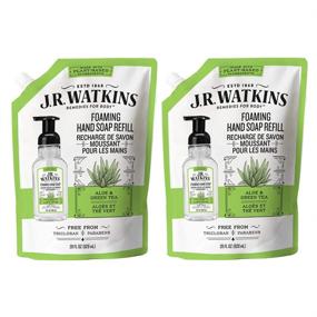 img 4 attached to 🧴 J.R. Watkins Aloe & Green Tea Foaming Hand Soap Refill Pouch - 2 Pack, 28 fl oz. Scented Foam Handsoap for Bathroom or Kitchen. Made in USA, Cruelty-Free.