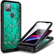 📱 t-mobile revvl 4 plus nznd case with built-in screen protector - plum blossom: full-body shockproof phone cover logo