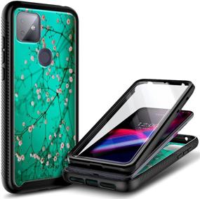 img 4 attached to 📱 T-Mobile REVVL 4 Plus NZND Case with Built-in Screen Protector - Plum Blossom: Full-Body Shockproof Phone Cover