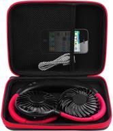 🔌 black portable neck fan case – usb rechargeable, hands-free neckband fan carrying bag, perfect for travel and daily use, convenient wearable neckband organizer box logo