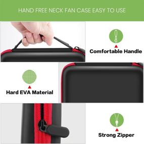 img 3 attached to 🔌 Black Portable Neck Fan Case – USB Rechargeable, Hands-Free Neckband Fan Carrying Bag, Perfect for Travel and Daily Use, Convenient Wearable Neckband Organizer Box