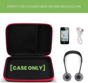 img 1 attached to 🔌 Black Portable Neck Fan Case – USB Rechargeable, Hands-Free Neckband Fan Carrying Bag, Perfect for Travel and Daily Use, Convenient Wearable Neckband Organizer Box