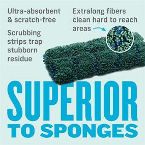 img 1 attached to E-Cloth Non-Scratch Kitchen Scrub Sponge, Green, 1 Pack - With 300 Wash Guarantee, Kitchen Dynamo