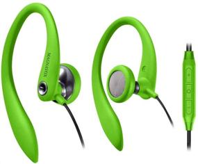 img 4 attached to Comfortable Over-Ear Earbuds Wired with Microphone - Ideal for Running, Workouts, and Gym - Magnavox (Green)