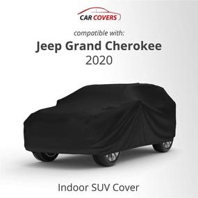 img 3 attached to Чехол для внедорожника для помещений, совместимый с Jeep Grand Cherokee 2020 — Черный сатин — Ультрамягкий материал для помещений — Держите автомобиль в поле зрения между использованием — Включает сумку для хранения