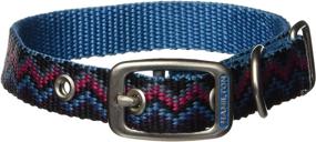 img 1 attached to 🐶 Deluxe Single Thick Nylon Dog Collar with Hamilton Brushed Hardware