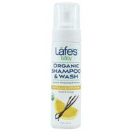 🍊 lafe's natural body care baby & kids foaming shampoo & wash - vanilla & orange 8oz: chemical-free organic bath product logo