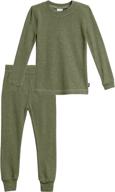 👕 high-quality boys thermal underwear set: long john, soft cotton base layer - made in usa logo