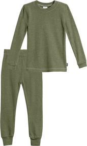 img 2 attached to 👕 High-Quality Boys Thermal Underwear Set: Long John, Soft Cotton Base Layer - Made in USA