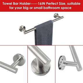 img 3 attached to 🛁 Vanloory 5-Piece Stainless Steel Bathroom Hardware Set - SUS304, Including Extended Hand Towel Bar, Toilet Paper Holder, and 3 Robe Towel Hooks - Bathroom Accessory Towel Bar Set