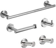 🛁 vanloory 5-piece stainless steel bathroom hardware set - sus304, including extended hand towel bar, toilet paper holder, and 3 robe towel hooks - bathroom accessory towel bar set logo