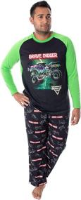 img 4 attached to Monster Grave Digger Raglan Pajama Men's Clothing