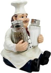 img 3 attached to 👨 Decorative Italian Chef Mario Salt and Pepper Shakers Holder Figurine for Chefs, Cooks, Bistros, and Restaurants - Kitchen Dining Centerpiece Decor with Restaurant Themed Statue (Single)