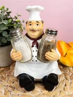 👨 decorative italian chef mario salt and pepper shakers holder figurine for chefs, cooks, bistros, and restaurants - kitchen dining centerpiece decor with restaurant themed statue (single) logo