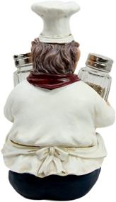 img 1 attached to 👨 Decorative Italian Chef Mario Salt and Pepper Shakers Holder Figurine for Chefs, Cooks, Bistros, and Restaurants - Kitchen Dining Centerpiece Decor with Restaurant Themed Statue (Single)