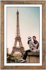 img 4 attached to 🖼️ Capcillin Rustic Brown Wood Pattern 11x17 Picture Frame Set - Perfect for Prints, Murals, and Art - Wall Mounting, Plexiglass Included (CP003-MD11x17-BR)