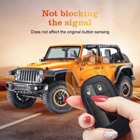 img 2 attached to Чехол для брелка Jeep Key с брелоком - мягкий чехол из TPU для Dodge Durango, Challenger, Journey, Dart, Fiat, Smart Key, 200/300 - черный чехол для брелка Dodge Key.