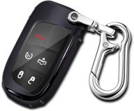 🔑 jeep key fob cover with keychain - qbuc soft tpu case for dodge durango, challenger, journey, dart, fiat, smart key, 200/300 - black dodge key fob cover logo