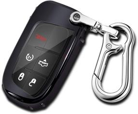 img 4 attached to Чехол для брелка Jeep Key с брелоком - мягкий чехол из TPU для Dodge Durango, Challenger, Journey, Dart, Fiat, Smart Key, 200/300 - черный чехол для брелка Dodge Key.