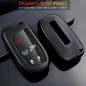 img 3 attached to Чехол для брелка Jeep Key с брелоком - мягкий чехол из TPU для Dodge Durango, Challenger, Journey, Dart, Fiat, Smart Key, 200/300 - черный чехол для брелка Dodge Key.