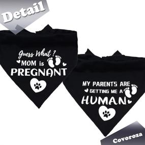 img 2 attached to 🐾 Covoroza - 2 PCS Dog Bandana Set, Perfect for Pregnant Canines and Celebrating Pregnancy - Mom is Expecting! Pet Scarf Decorations Accessories in Black