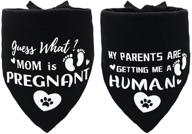 🐾 covoroza - 2 pcs dog bandana set, perfect for pregnant canines and celebrating pregnancy - mom is expecting! pet scarf decorations accessories in black логотип