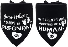 img 4 attached to 🐾 Covoroza - 2 PCS Dog Bandana Set, Perfect for Pregnant Canines and Celebrating Pregnancy - Mom is Expecting! Pet Scarf Decorations Accessories in Black