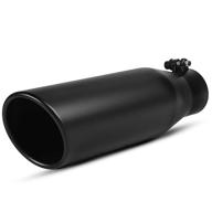 🚗 autosaver88 2.25 inch inlet black exhaust tip, 2.25-inch inlet 3.5-inch outlet 12-inch overall length stainless steel exhaust tips with powder coated finish for tailpipe logo