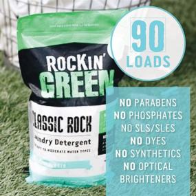 img 1 attached to Моющий порошок для белья Rockin' Green Classic Rock объемом 45 унций (90 загрузок) - натуральное, экологически чистое мыло для подгузников и чувствительной кожи - веганский, на основе растительных компонентов, безопасный (AC/DSea Breeze)