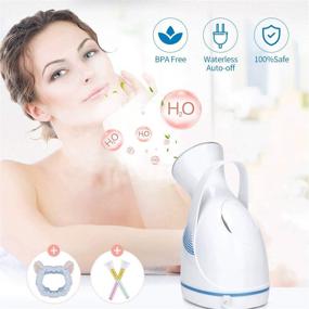 img 3 attached to VillSure Nano Ionic Facial Steamer: Portable 🌬️ Home Spa with Face Brushes and Hair Band